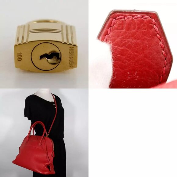 HERMES Bolide35 Handbag 2WAYShoulder Red / Gold Hardware Taurillon Clemenc... - Picture 5 of 12